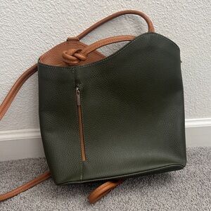 Green and Tan Leather Shoulder/Backpack